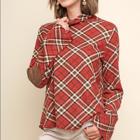 🆕HP!🎉Umgee Lettuce Trim Suede Elbow Top - Picture 3 of 4